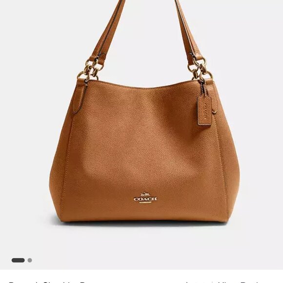Coach New York Handbags - Large Coach, Hallie F80268,Shoulder Bag in Light Saddle Brown
